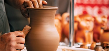 Лён, соломка, дерево и глина